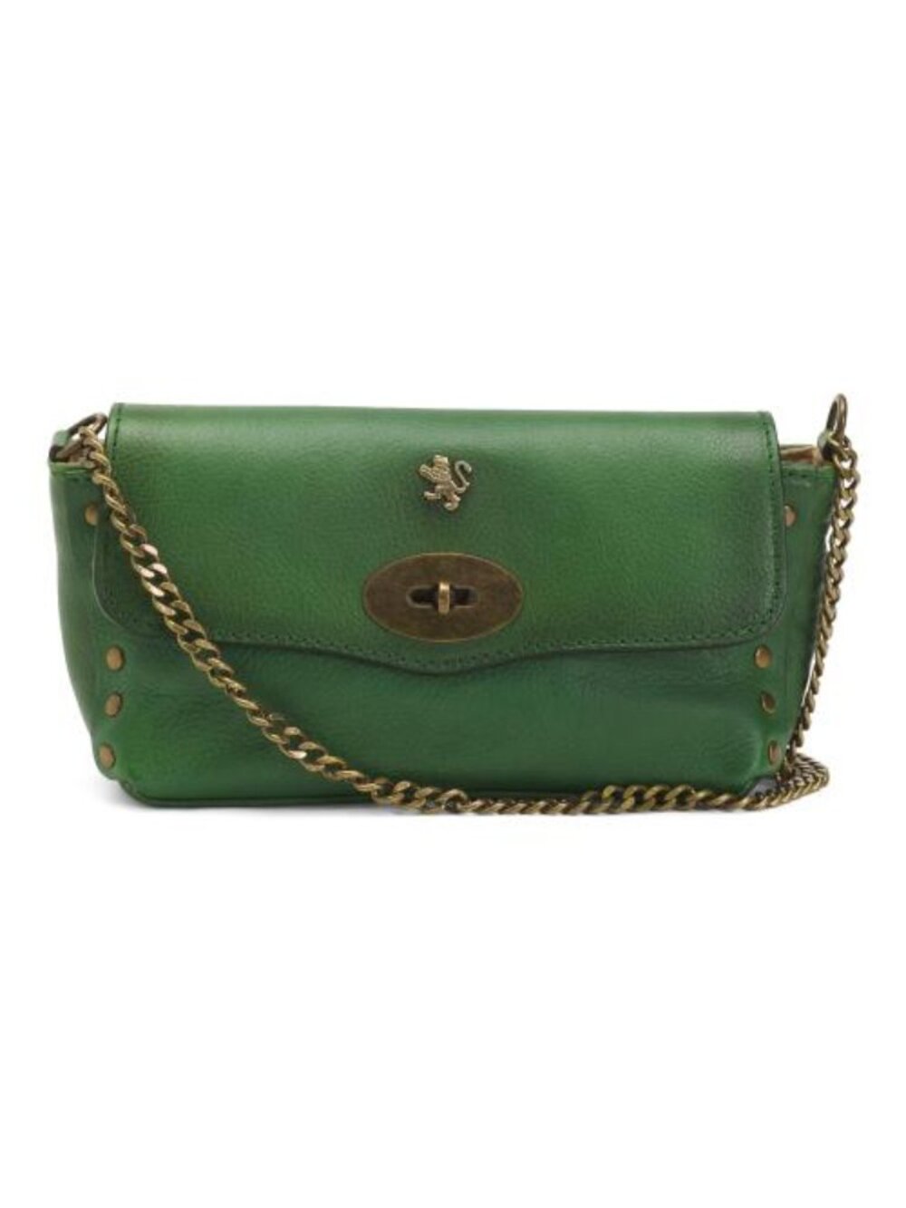 PRATESI Made In Italy Leather Bag With Turnlock Closure Flap